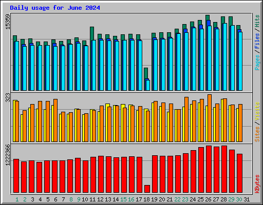 Daily usage for June 2024