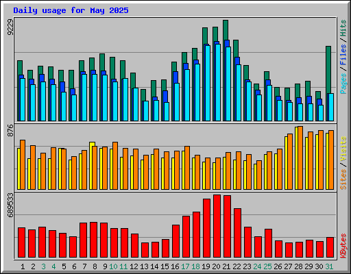 Daily usage for May 2025