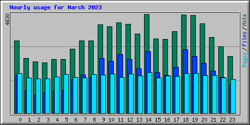 Hourly usage for March 2023