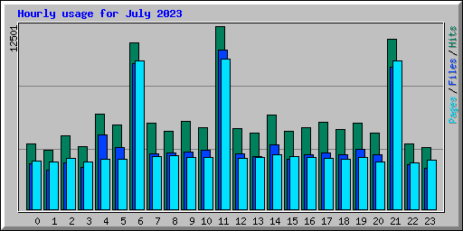 Hourly usage for July 2023