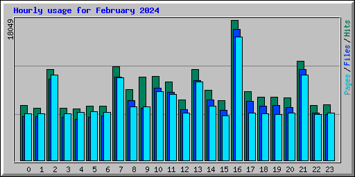 Hourly usage for February 2024