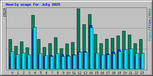 Hourly usage for July 2025